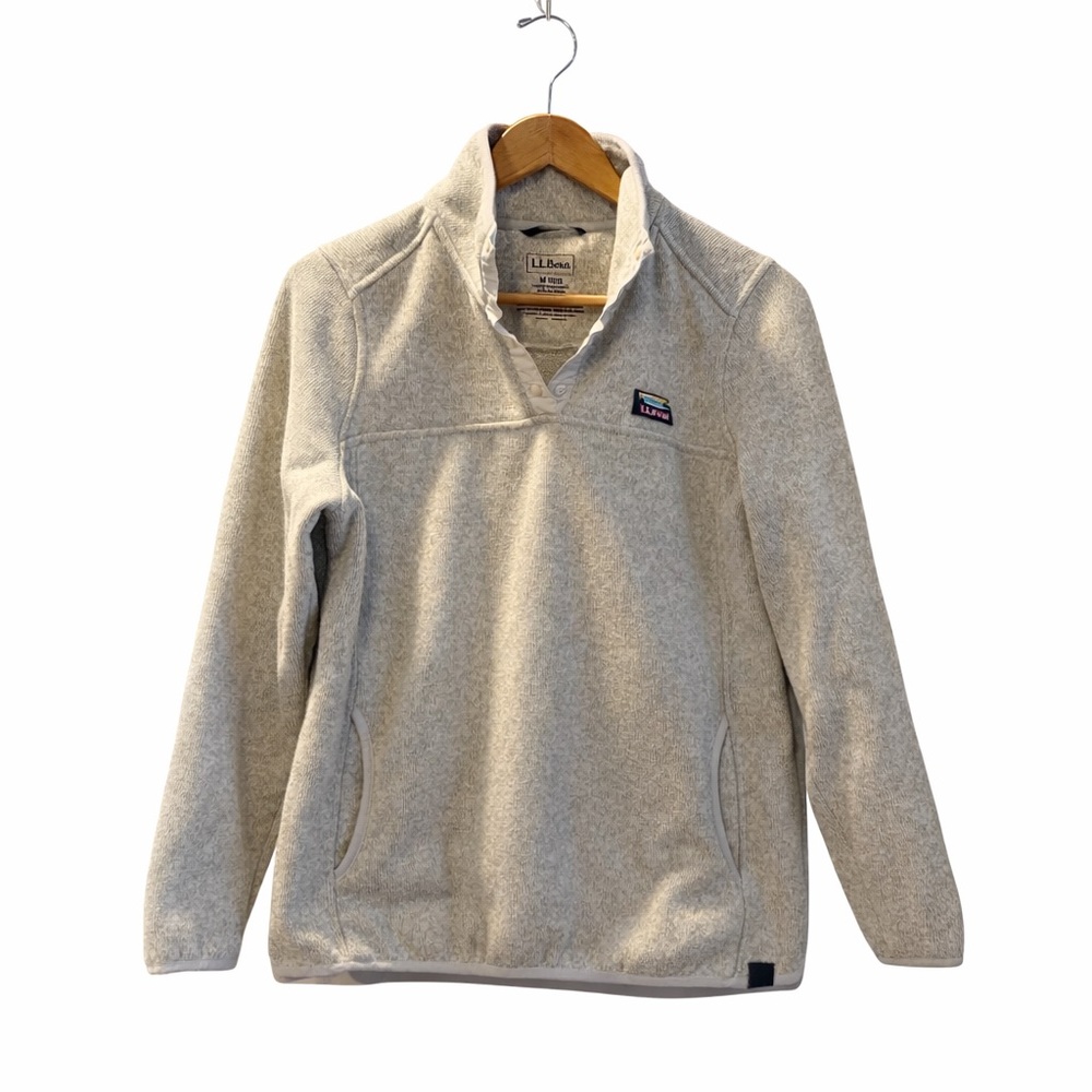 L.L. Bean Beige Snap Pullover